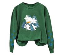 Your Order Today'S Deals of The Day Winter Sweatshirt Women Women's Vintage Santa Print Long Sleeved Merry Xmas Sweatshirt Tops Plus Size Ladies Christmas Christmas Deals Clearance (Green, L)