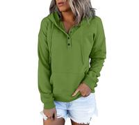 Your Orders Deal of The Day Buy Again Sweatshirts for Women UK Clearance Casual Button Down Long Sleeve Hoodies With Pocket Solid Color V-Neck Hood Pullover Tops Dresses For Women Uk Clearance