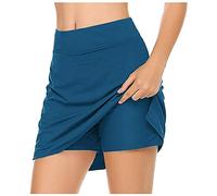 Your Orders Ladies Elasticated Waist Skirts Lightweight Skirt Skort Performance Sport Women's Running Tennis for Active Skirt Elastic Party Skirts for Women Scottish Fancy Dress Female Navy