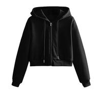 Your Orders Lightning Deals Cheap Items Cropped Zip up Hoodies For Women Uk Fashion Solid Color Long Sleeve Sweatshirts Lightweight Drawstring Hooded Y2K Cardigans Deals of The Day Sale Prime Women