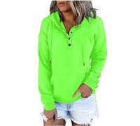 Your Orders Lightning Deals Cheap Items Sweatshirts for Women UK Clearance Casual Button Down Long Sleeve Hoodies With Pocket Solid Color V-Neck Hood Pullover Tops Deals of The Day Sale Prime
