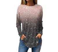 Your Orders Lightning Deals Cheap Items Tunic Tops for Women Fashion Gradient Dye Long Sleeve Pullover Tops Plus Size Crewneck T Shirts Casual Oversized Sweatshirts Ladies Xmas Presents