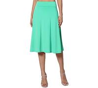 Your Orders Maxi Skirts for Women UK Summer Women's Simple Comfort Basic Stretch A Line Flared Knee Length Skirt Summer Skirts Elastic Evening Women UK Womens Fashion Clothes Mint Green