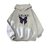 Your Orders Placed Recently By Me Gifts Oversized Sweatshirt Women Plus Size Autumn And Winter Ladies Big Butterfly Sweatshirts Dark Colored Sweater Aesthetic Black of Friday Sale 2024 (Grey, L)