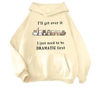 Your Orders Placed Recently By Me Gifts Tunic Sweatshirt for Women Oversized Hoodie For Teen Girls Cute Animal Letter Graphic Drawstring Hooded Sweatshirts I'll (Khaki, S)
