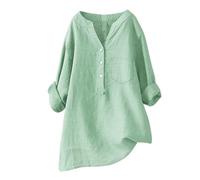 Your Orders Placed Recently by Me Gifts Warehouse Tunic Tops for Women UK Women's Solid Color Stand up Collar Button Cotton Long Sleeved Shirt Blouse Mint Green