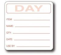 Your own day. Item/Date/Use By 50x50mm food label.