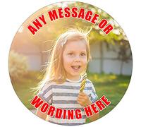 Your Own Image - Red Text - Any Size (4in - 7.5in) Personalised Edible Cake Topper on Premium Icing
