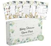 Your Party Games Baby Shower Games - 6 Game Bundle - Eucalyptus, Jungle, Safari, Baby Boy, Baby Girl - 10 Guests Pack (Jungle)