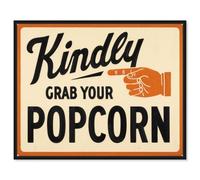 Your Popcorn Framed Canvas Print Vintage Poster Art by Art Remedy, Black Frame, 20 x 16