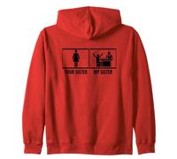 Your Sister My Sister Brother Funny Blackjack Gambling Zip Hoodie