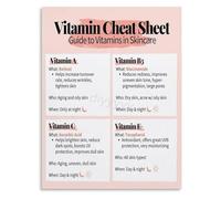 Your Skincare Knowledge Canvas Vitamin ABCs Poster For The Informed Beauty Lover And Content Creator Studio Wall(Framed,16x24inch(40x60cm))
