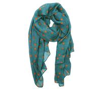 YOUR SMILE Ladies/Women's Lightweight Floral Print/Solid Color mixture Shawl Scarf For Spring Summer season, Polka Dots/Blackish Green, 63 x 27.5