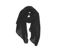 YOUR SMILE Ladies/Women's Lightweight Solid Color Pearl Chiffon Long Shawl Scarf For Spring Summer Fall - black - Large