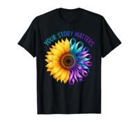 Your Story Matters Sunflower Teal Purple Suicide Awareness T-Shirt