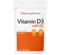 Your Supplements - Vitamin D3 1,000 IU with K2 100mcg - Supports Bone Health (180 Tablets)