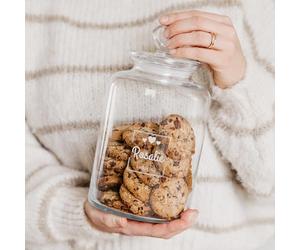 your surprise Glass jar with text - Use the glass jar with a beautiful engraving as a cookie jar, candy jar or for other food items