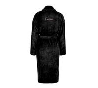 your surprise Personalised Bathrobe - Soft Black Embroidered Name Towelling Robe, Luxury 100% Cotton Terry for Women