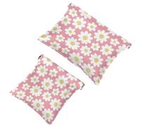 Your Travel Solution: 2Pcs Colorful Art Leaves-1266 Shrapnel Pouch - Compact Makeup Bag, Multicolor 10, A：7.1x5.8in/18x14.8cm，B:4.7x4.5in/12x11.5cm