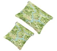 Your Travel Solution: 2Pcs Colorful Art Map Patterns-276 Shrapnel Pouch - Compact Makeup Bag, Multicolor 06, A：7.1x5.8in/18x14.8cm，B:4.7x4.5in/12x11.5cm