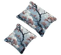 Your Travel Solution: 2Pcs Colorful Flowers and Trees-1431 Shrapnel Pouch - Compact Makeup Bag, Multicolor 04, A：7.1x5.8in/18x14.8cm，B:4.7x4.5in/12x11.5cm