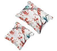 Your Travel Solution: 2Pcs Colorful Flowers and Trees-1431 Shrapnel Pouch - Compact Makeup Bag, Multicolor 10, A：7.1x5.8in/18x14.8cm，B:4.7x4.5in/12x11.5cm