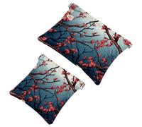 Your Travel Solution: 2Pcs Colorful Flowers and Trees-1431 Shrapnel Pouch - Compact Makeup Bag, Multicolor 07, A：7.1x5.8in/18x14.8cm，B:4.7x4.5in/12x11.5cm