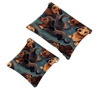Your Travel Solution: 2Pcs Cute Little Dog-210 Shrapnel Pouch - Compact Makeup Bag, Multicolor 03, A:7.1x5.8in/18x14.8cm,B:4.7x4.5in/12x11.5cm