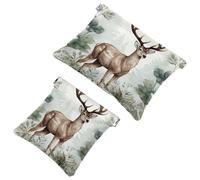 Your Travel Solution: 2Pcs Forest Cute Deer-2058 Shrapnel Pouch - Compact Makeup Bag, Multicolor 03, A：7.1x5.8in/18x14.8cm，B:4.7x4.5in/12x11.5cm