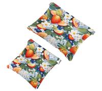 Your Travel Solution: 2Pcs Fresh Summer Fruits-870 Shrapnel Pouch - Compact Makeup Bag, Multicolor 01, A：7.1x5.8in/18x14.8cm，B:4.7x4.5in/12x11.5cm