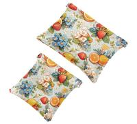 Your Travel Solution: 2Pcs Fresh Summer Fruits-870 Shrapnel Pouch - Compact Makeup Bag, Multicolor 08, A：7.1x5.8in/18x14.8cm，B:4.7x4.5in/12x11.5cm