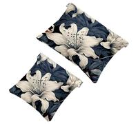 Your Travel Solution: 2Pcs Ink Plants-342 Shrapnel Pouch - Compact Makeup Bag, Multicolor 07, A：7.1x5.8in/18x14.8cm，B:4.7x4.5in/12x11.5cm