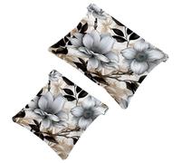 Your Travel Solution: 2Pcs Ink Plants-342 Shrapnel Pouch - Compact Makeup Bag, Multicolor 08, A：7.1x5.8in/18x14.8cm，B:4.7x4.5in/12x11.5cm