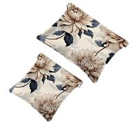 Your Travel Solution: 2Pcs Ink Plants-375 Shrapnel Pouch - Compact Makeup Bag, Multicolor 09, A：7.1x5.8in/18x14.8cm，B:4.7x4.5in/12x11.5cm