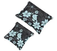 Your Travel Solution: 2Pcs Leaf Art-2190 Shrapnel Pouch - Compact Makeup Bag, Multicolor 07, A：7.1x5.8in/18x14.8cm，B:4.7x4.5in/12x11.5cm