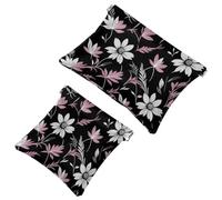 Your Travel Solution: 2Pcs Leaf Art-540 Shrapnel Pouch - Compact Makeup Bag, Multicolor 09, A：7.1x5.8in/18x14.8cm，B:4.7x4.5in/12x11.5cm