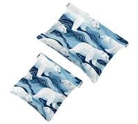 Your Travel Solution: 2Pcs Swarms of Snow White Polar Bears-111 Shrapnel Pouch - Compact Makeup Bag, Multicolor 01, A：7.1x5.8in/18x14.8cm，B:4.7x4.5in/12x11.5cm