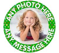 Your Very Own Photo Image Spotty - Green - Any Size (4in - 7.5in) Personalised Edible Cake Topper on Premium Icing