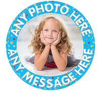Your Very Own Photo Image Spotty - Light Blue - Any Size (4in - 7.5in) Personalised Edible Cake Topper on Premium Icing