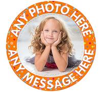 Your Very Own Photo Image Spotty - Orange - Any Size (4in - 7.5in) Personalised Edible Cake Topper on Premium Icing