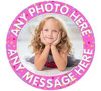 Your Very Own Photo Image Spotty - Pink - Any Size (4in - 7.5in) Personalised Edible Cake Topper on Premium Icing