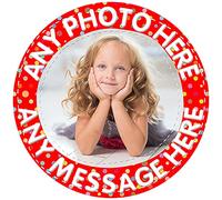 Your Very Own Photo Image Spotty - Red - Any Size (4in - 7.5in) Personalised Edible Cake Topper on Premium Icing