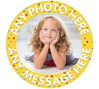 Your Very Own Photo Image Spotty - Yellow - Any Size (4in - 7.5in) Personalised Edible Cake Topper on Premium Icing