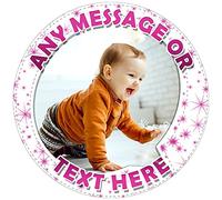 Your Very Own Photo Image Starry - Pink - Any Size (4in - 7.5in) Personalised Edible Cake Topper on Premium Icing
