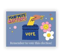Your Vote Matters - Remember to Vote This Election Sign - Durable Weatherproof PVC Reminder - UV Printed for Indoor & Outdoor Use (No. 061)
