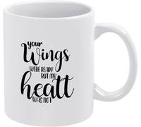 Your Wings were Ready But My Heart was Not Cup White Ceramic Tea Novelty Ceramic Coffee Mug Mugs for Mom Dad Friend Wife Husband 11Oz
