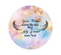 Your Wings were Ready But My Heart was Not Round Label Sticker 1.5in Positive Lettering Saying Circle Decals for Laptop Computer Cup Envelopes Seals Water Bottle Backpack 100pcs