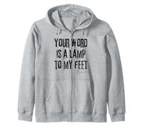 Your Word Is a Lamp to My Feet Psalm 119:105 Bible Light Zip Hoodie