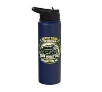 Your Worst Day is My Tuesday Funny Septic Technician Stainless Steel Insulated Water Bottle