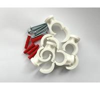 Your1ShopUK 22mm Pipe Clips White - Quick Lock Single - 5 Clips, 5 Screws, 5 Rawlplugs
